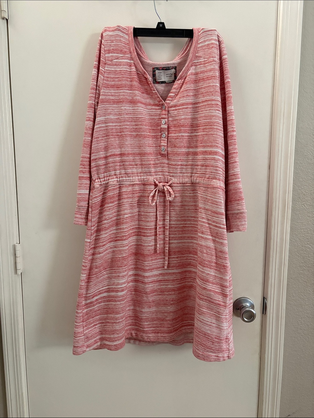 Saturday/Sunday by Anthropologie Poppy Lounge Long Sleeve Drawstring Dress SZ L